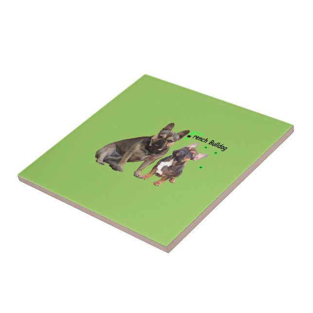 French Bulldog Good Friends French Bulldog Ceramic Tile (Side)
