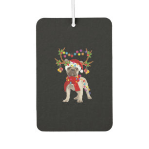 French Bulldog Gorgeous Reindeer Christmas Tree Car Air Freshener