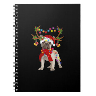 French Bulldog Gorgeous Reindeer Christmas Tree Notebook
