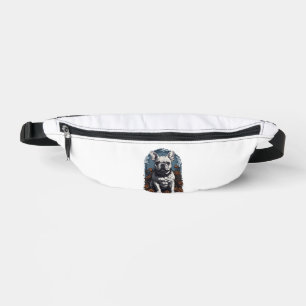 French Bulldog Gothic Floral Bum Bags