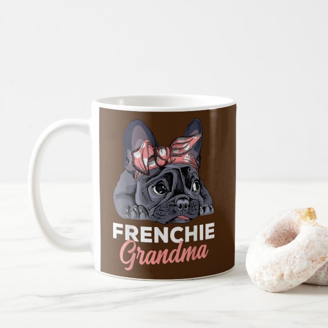 French Bulldog Grandma Frenchie Dog mother's day Coffee Mug (With Donut)