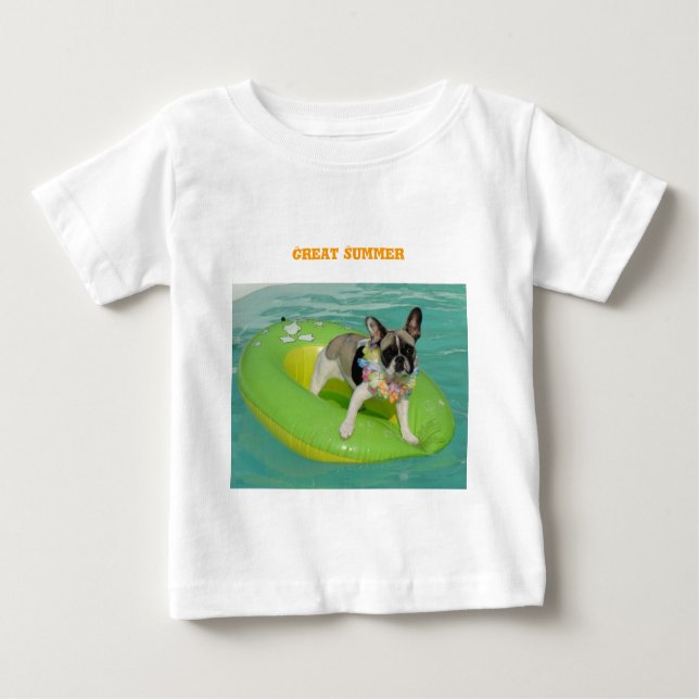 French Bulldog great summer vacation Baby T-Shirt (Front)