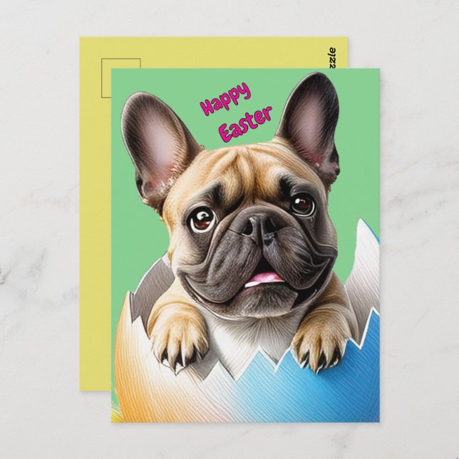 French Bulldog Greeting Card Easter (Front/Back)