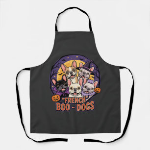 French Bulldog Halloween Boo Dogs Vector Apron