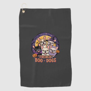 French Bulldog Halloween Boo Dogs Vector Golf Towel