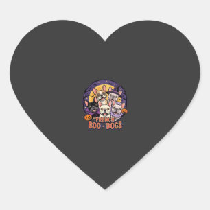 French Bulldog Halloween Boo Dogs Vector Heart Sticker