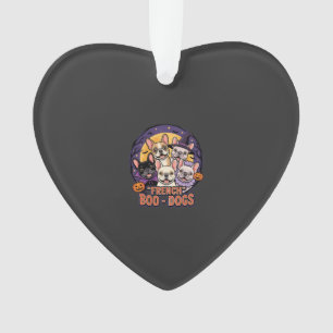 French Bulldog Halloween Boo Dogs Vector Ornament
