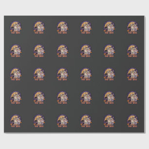 French Bulldog Halloween Boo Dogs Vector Wrapping Paper
