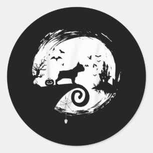 French Bulldog Halloween Costume Moon Gift Classic Round Sticker