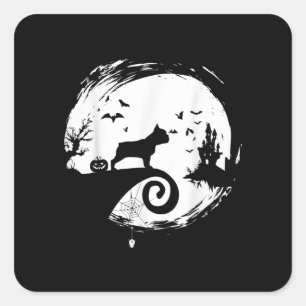 French Bulldog Halloween Costume Moon Gift Square Sticker