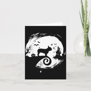 French Bulldog Halloween Costume Moon Silhouette Y Card