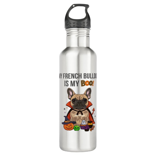 French Bulldog Halloween Costume  My French Bulldo 710 Ml Water Bottle (Front)