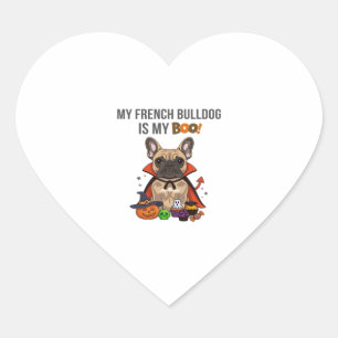 French Bulldog Halloween Costume My French Bulldo Heart Sticker