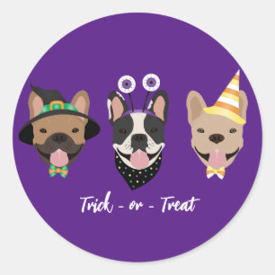 French Bulldog Halloween Costumes Classic Round Sticker