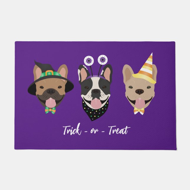 French Bulldog Halloween Costumes Doormat (Front)