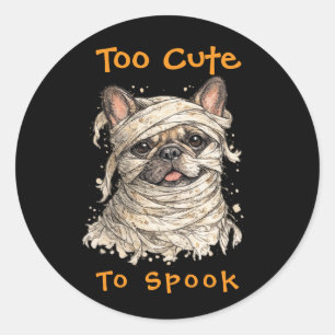 French Bulldog Halloween Cute Mummy Classic Round Sticker