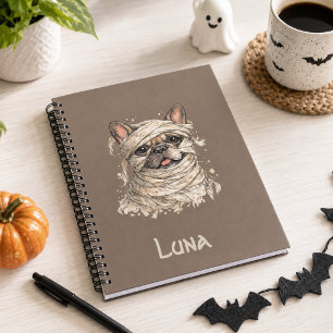 French Bulldog Halloween Cute Mummy Notebook