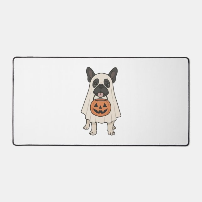 French Bulldog Halloween Dog Ghost Desk Mat (Front)