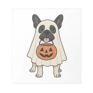French Bulldog Halloween Dog Ghost Notepad