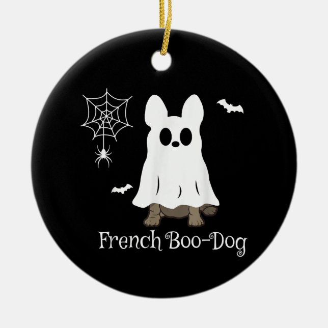 French Bulldog Halloween French Boo-Dog Dog Gift Ceramic Ornament (Front)