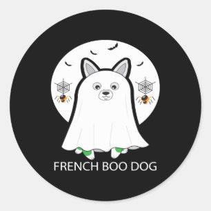French Bulldog Halloween French Boo Dog Gift Classic Round Sticker