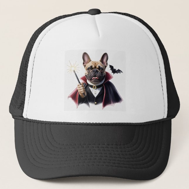 French Bulldog Halloween French Bulldog Trucker Hat (Front)