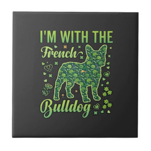 French Bulldog Halloween Macaron Eiffel Tower_1 Ceramic Tile