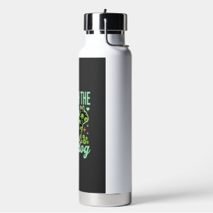 French Bulldog Halloween Pumpkin Pattern Design Water Bottle