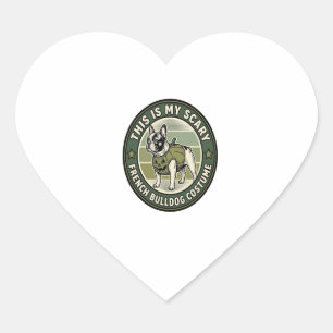 French Bulldog Halloween Scary Costume Heart Sticker