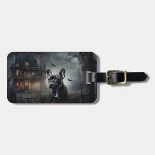 French Bulldog Halloween Scary Luggage Tag
