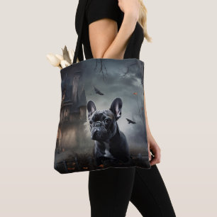 French Bulldog Halloween Scary Tote Bag