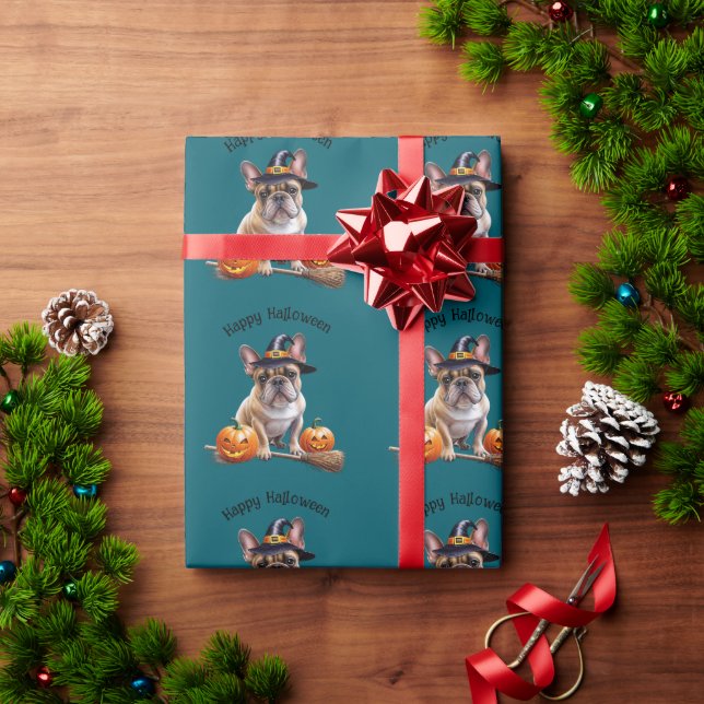 French Bulldog Halloween Wrapping Paper (Holiday Gift)