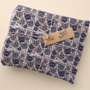 French Bulldog Hand-Drawn Cartoon Head  Wrapping P Paper