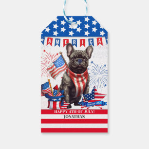 French Bulldog Happy 4Th Of July America Patriotic Gift Tags