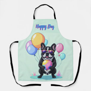 French Bulldog Happy Day Französische Bulldogge Apron
