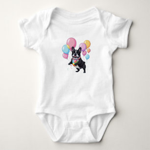French Bulldog Happy Day Französische Bulldogge  Baby Bodysuit