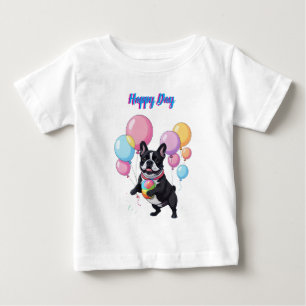 French Bulldog Happy Day Französische Bulldogge  Baby T-Shirt