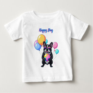 French Bulldog Happy Day Französische Bulldogge  Baby T-Shirt