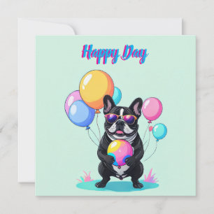 French Bulldog Happy Day Französische Bulldogge  Invitation