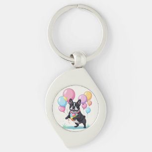 French Bulldog Happy Day Französische Bulldogge Key Ring