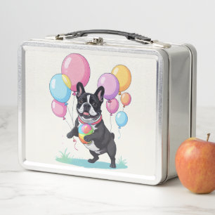 French Bulldog Happy Day Französische Bulldogge Metal Lunch Box