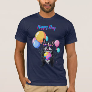 French Bulldog Happy Day Französische Bulldogge T-Shirt