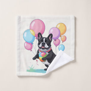 French Bulldog Happy Day Französische Bulldogge Wash Cloth