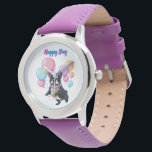 French Bulldog Happy Day Französische Bulldogge  Watch<br><div class="desc">Lustige französische Bulldogge mit vielen bunten Liftballons. Der kleine Hund sieht cool mit der Sonnenbrille aus. The French Bulldog is a small molossian, very agile, athletic and lively. He is a clown among dog breeds and extremely lovable. The Bully is very fond of children and a loyal family dog. Due...</div>