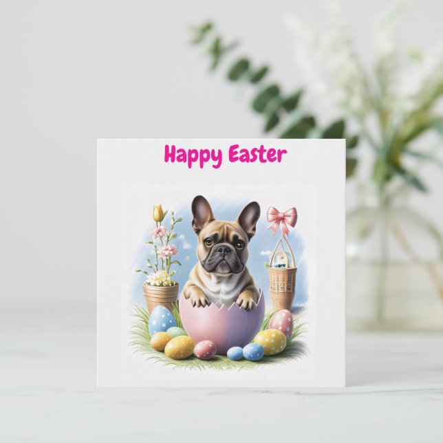 French Bulldog Happy Easter French Bulldog Invitation (Standing Front)