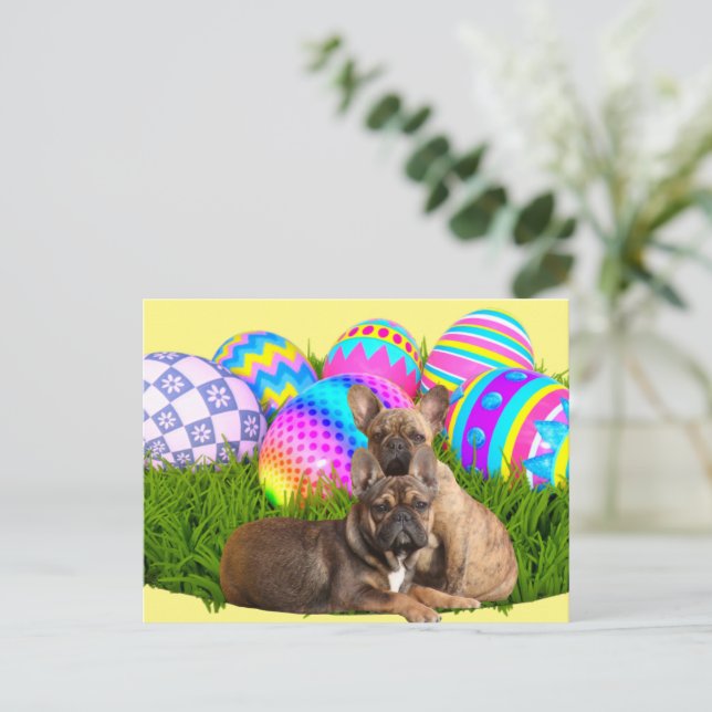 French Bulldog Happy Easter French Bulldog Postcard (Standing Front)