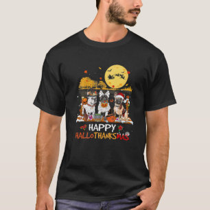 French Bulldog Happy Hallothanksmas Halloween Than T-Shirt