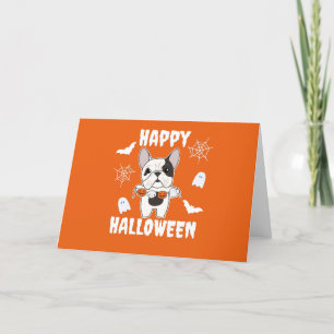 French Bulldog Happy Halloween Dog Costume Holiday Card