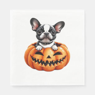 French Bulldog Happy Halloween pumpkin Classic T-S Napkin