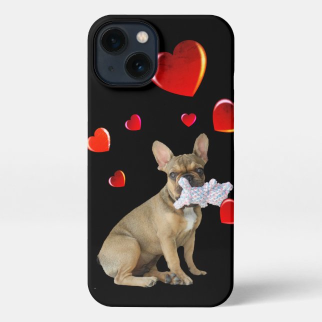 French Bulldog Happy new Year Heart iPhone Case (Back)